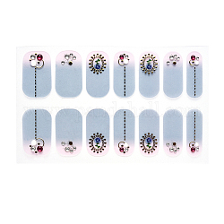 Cubierta completa nombre pegatinas de uñas, autoadhesivo, para decoraciones con puntas de uñas, el cielo azul, 24x8mm, 14pcs / hoja