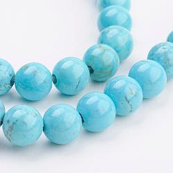 Natürliche Howlith Perlen Stränge, Runde, gefärbt und erhitzt, 8~8.5 mm, Bohrung: 1 mm, ca. 49 Stk. / Strang, 15.7 Zoll (40 cm)