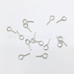 Chiodi di ferro piolo pin, per mezzo forato perle, colore argento placcato, 7~8.5x0.7mm, Buco: 1.2mm, Pin: 0.7mm, Circa 10000pcs / borsa