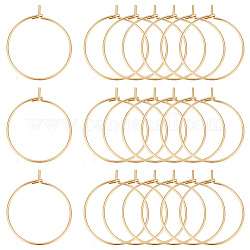 Unicraftale 100pcs 20mm anneaux de breloques en verre de vin doré 304 accessoires de boucles d'oreilles en acier inoxydable broche de 0.7mm matériel de bricolage boucle d'oreille perles pour les femmes de basket-ball