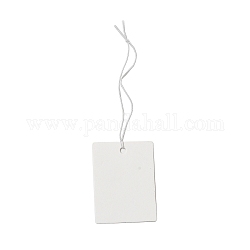 Cartellini dei prezzi della carta, con corda elastico, rettangolo, fumo bianco, 10~10.5cm, rettangolo: 40x30x0.3 mm