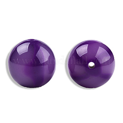 Perles de résine opaques, ronde, violet, 19mm, Trou: 2~2.4mm