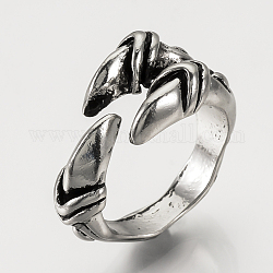 Регулируемые кольца перста, широкая полоса кольца, античное серебро, 18.5 мм