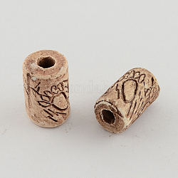 Handmade China Clay Beads Antique Porcelain Beads, Ceramic Column Beads for Beaded Jewelry Making, Camel, 16~18x10~12mm, Hole: 4~5mm