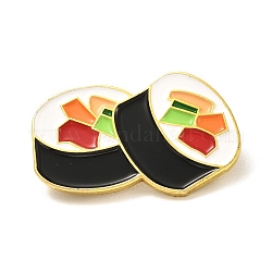 Pin de esmalte de sushi, Broche de esmalte de aleación de alimentos de dibujos animados para ropa de mochila, dorado, colorido, 17x27x7.2mm