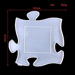 Moldes para marcos de fotos moldes de silicona de calidad alimentaria, para resina uv, fabricación de joyas de resina epoxi, pieza de puzzle, blanco, 255x255x10mm