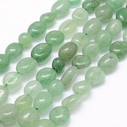 Natürlichen grünen Aventurin Perlen Stränge, Oval, 5~12x6~9x4~7 mm, Bohrung: 1 mm, ca. 50~53 Stk. / Strang, 15.3 Zoll ~ 15.7 Zoll