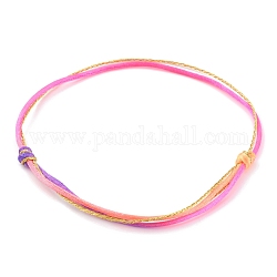 Fabbricazione di braccialetti a più fili con filo di nylon regolabile, con cavo metallico, colorato, 0.2cm, diametro interno: 2~3-3/4 pollice (5~9.5 cm)