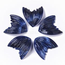 Colgantes de acrílico, estilo de imitación de piedras preciosas, ala, azul oscuro, 27x25.5x3mm, agujero: 2 mm, aproximamente 370 unidades / 500 g