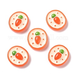 Opaque Resin Cabochons, DIY Accessories, Phone Case Decoration, Oval with Carrot Pattern, Tomato, 23x20.8x7mm