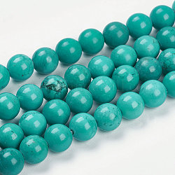 Chapelets de perles en howlite naturelle, teints et chauffée, ronde, 8mm, Trou: 1.5mm, Environ 49 pcs/chapelet, 15.27 pouce (38.8 cm)