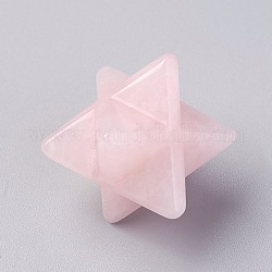 Perles de quartz rose naturel, pas de trous / non percés, Merkaba Star, 28x23.5x17.5mm
