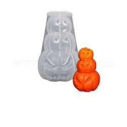 Diy halloween 3 calabaza jack-o'-lantern vela moldes de silicona, para hacer velas perfumadas, blanco, 12.3x8 cm, diámetro interior: 5.6 cm