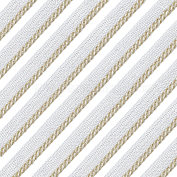 Ahadermaker 10 Yards Polyesterfasergewebe, mit goldfarbenem Garn, für Vorhang-DIY-Nähzubehör, weiß, 11x02.5 mm, ca. 9 m
