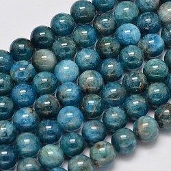 Apatita hebras de perlas redondas naturales, 8mm, agujero: 1 mm, aproximamente 50 pcs / cadena, 15.5 pulgada