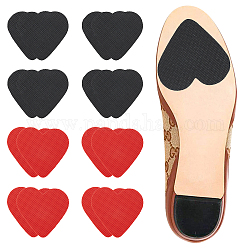 Gorgecraft 8 paires 2 couleurs semelle de chaussure en caoutchouc talon poignées antidérapantes, tampons en caoutchouc auto-adhésifs, cœur, couleur mixte, 57x61x1.5mm, 4 paires / couleur