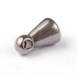 304 Stainless Steel Charms, Chain Extender Drop, Teardrop, Stainless Steel Color, 9x5mm, Hole: 1.5mm