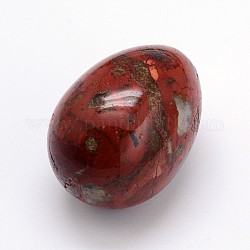 Easter Egg Gemstone Home Display Decorations, Natural Red Rainbow Jasper, 41x30mm