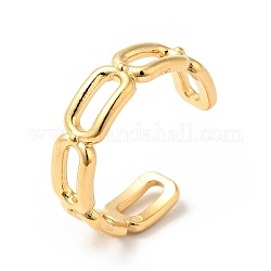Placage ionique (ip) 304 anneau de manchette ouvert ovale en acier inoxydable, anneau creux pour hommes femmes, or, nous taille 9 (18.9 mm)