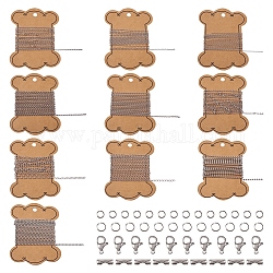 Kit de fabrication de bracelet de collier de chaîne de bricolage yilisi, y compris 304 boule et câble en acier inoxydable et chaînes croisées et gourmettes et anneaux de saut et fermoirs et connecteurs de chaîne à billes, couleur inoxydable
