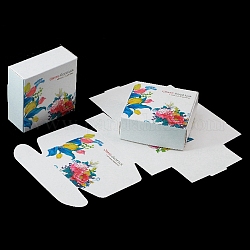 Scatole di caramelle di carta, scatola da forno, confezione regalo baby shower, quadrato, bianco, 6.5x6.5x3cm