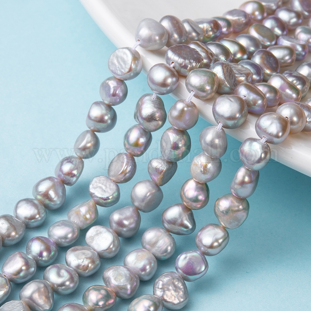 5 Perles De Culture D'eau Douce Naturelles - Diamètre 8-9 Mm, Parfaites Pour La Création De Bijoux