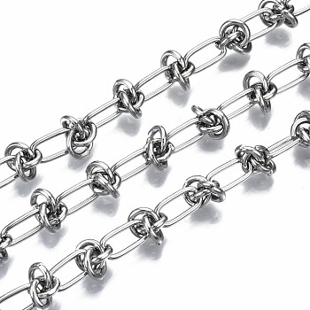 304 Stainless Steel Link Chains, with Spool, Unwelded, Stainless Steel Color, 11.5x5.8x1.1mm, about 16.4 Feet(5m)/roll