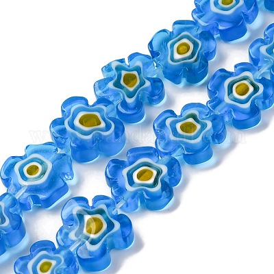 Ручной работы millefiori стеклянные бусины нитки LAMP-G164-08B-1