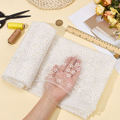 Polyestergewebe mit Blumenmuster&nbsp;DIY-WH0591-147A-1
