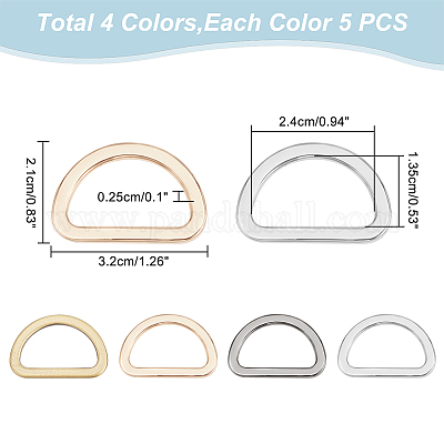 20 шт. 4-цветные пряжки для регулировки ремня сумки из сплава&nbsp;FIND-WR0009-97-1