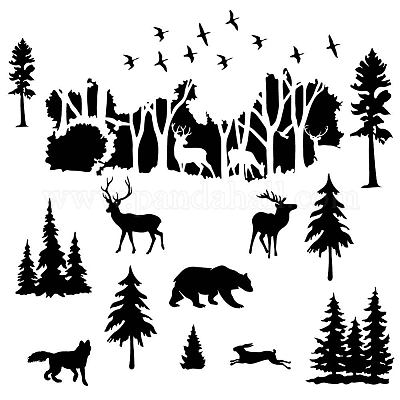 Wholesale SUPERDANT Pine Tree Wall Sticker Trees Wall Decals Deer