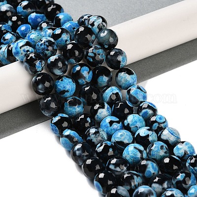 Naturelles feu crépitent agate perles brins&nbsp;G-M437-A01-01H-1