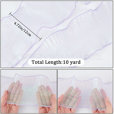 10 ярд ленты цвета русалки из полиэстера со складками и кружевной отделкой&nbsp;DIY-WH0419-43D-1