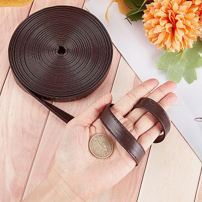 Wholesale GORGECRAFT 5M Double Sided Leather Strips 15MM Wide Shoulder Bag Leather  Strap Roll Coconut Brown Smooth Leather String Flat Cord for Diy Crafts  Clothing Making Handles Pet Collars Traction Ropes Belt 