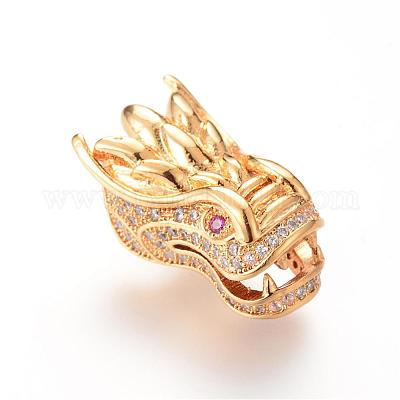 Латунные микро проложить кубического циркония бусы ZIRC-S053-YS017-1-1