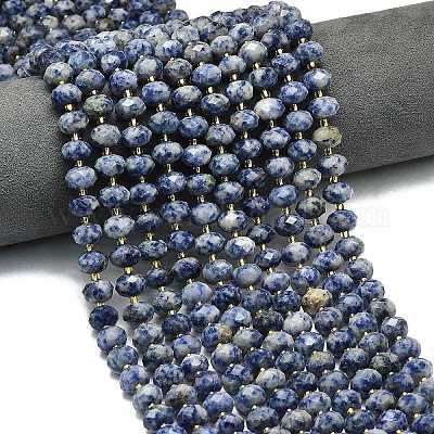 Натуральное синее пятно нитки из бисера яшмы&nbsp;G-P573-A45-01-1