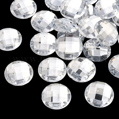 Cabochons en acrylique avec strass &nbsp;GACR-R002-25mm-08-1