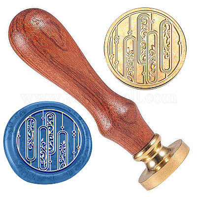 A Pair Of Wooden Handled And Brass Sealing Wax - Seals / Stamps