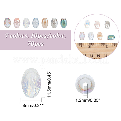 70 pièces 7 couleurs perles de verre&nbsp;GLAA-GA0001-43-1