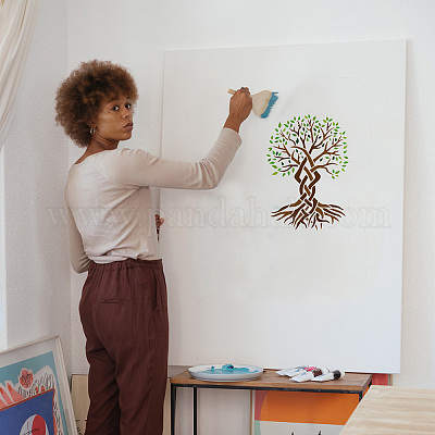 Stencils for Painting on Wood 12 Welcome Stencils for Crafts Drawing Tree  of Life Reusable Plastic Art Templates for Adults Wood Burning Paint Home