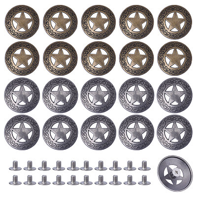 20 шт. двухцветные заклепки из сплава&nbsp;DIY-CA0007-29-1