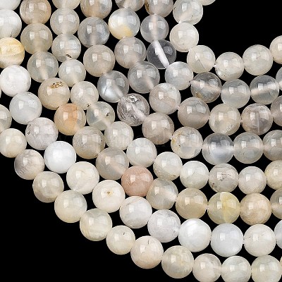 Натуральный белый лунный камень бисер пряди&nbsp;G-C277-A01-6mm-1