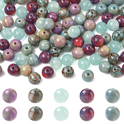 100шт 5 цвета бусины из смолы&nbsp;RESI-YW0005-50-1