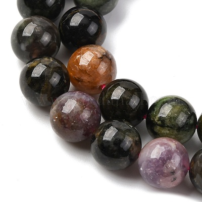 Нити из натуральных разноцветных турмалиновых бусин&nbsp;G-K402-A01-10mm-1