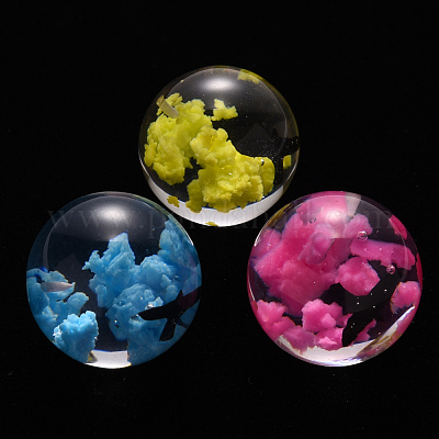 Perle di resina epossidica trasparente, con gabbiano in plastica all  interno, mezzo forato, tondo, colore misto, 20mm, Foro: 1 mm