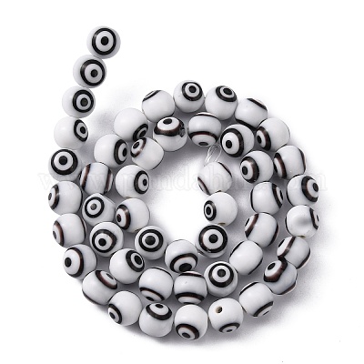 Ручной сглаз бусины круглые пряди из бисера&nbsp;LAMP-L055-6mm-1