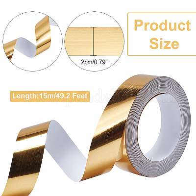 Wholesale OLYCRAFT 15M Mylar Film Tape Polyester Film Tape Tile Stickers  Gold Adhesive Wall Border Decor Tape for DIY Walls Table Cabinet Furniture  Ceramic Tile Decoration 2cm Wide 