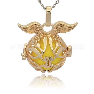 Золотые тона латунные клетки подвески KK-J213-16G-1