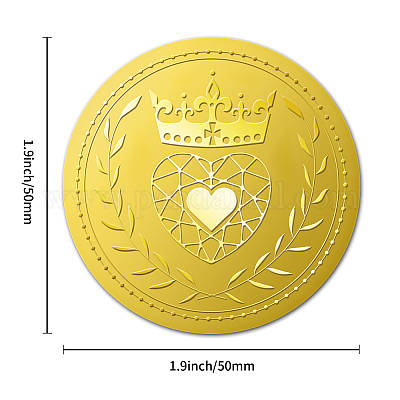 Wholesale BENECREAT 100pcs Crown and Love Pattern Self Adhesive Gold Foil  Embossed Stickers 