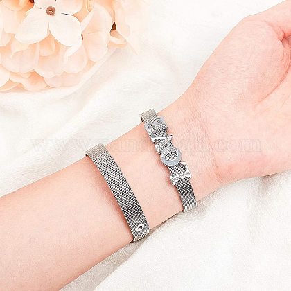 アクセサリー作り用 Nbeads6個のステンレス鋼のブレスレット スライドチャーム用スライドリストバンドメタルブレスレット Diyブレスレット製造用品 を購入 Selected Pandahall Com Jp